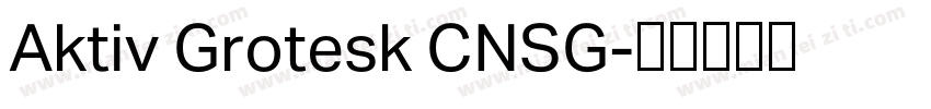 Aktiv Grotesk CNSG字体转换